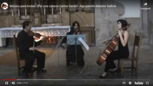 Música para bodas. Por una cabeza de Gardel.